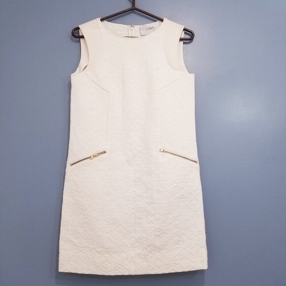 J. Crew Jacquard Shift Mini Dress Zipper Pockets Sleeveless - Picture 12 of 13